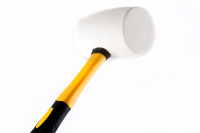 Киянка гумова біла з фібергласовою рукояткою 340гр СИЛА Киянка резиновая с фибергласовой рукояткой 340гр СИЛА