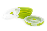 Ланчбокс складаний з кришкою-засувкою круглий зелений 900мл СИЛА Ланчбокс складной с крышкой-защелкой круглый зеленый 900мл СИЛА