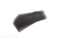 Сітка абразивна APRO P240 115×280мм карборунд (5шт) Сетка абразивная APRO P240 115×280мм карборунд (5шт)