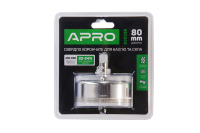 Свердло трубчате с алмазним напиленням для скла і кахлю 80мм APRO Сверло трубчатое с алмазным напылением для стекла и кафеля 80мм APRO