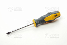 Придбати Викрутка хрестова обгумована рукоятка СrV PZ2х100мм (Pozidriv) (двокомпонентна) СИЛА Отвертка крестовая обрезиненная рукоятка СrV PZ2х100мм (Pozidriv) (двухкомпонентная) СИЛА