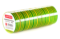 Ізоляційна стрiчка жовто-зелена 0.14х17мм 10м (пачка, кратно 10шт) APRO Изоляционная лента желто-зеленая 0.14х17мм 10м (пачка, кратно 10шт) APRO
