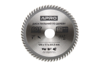 Диск пильний по дереву 125х22.2мм 60Т APRO Диск пильный по дереву 125х22.2мм 60Т APRO