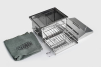 Коптильня з гідрозатвором з нержавіючої сталі товщина 1,5мм 400*300*330мм з чохлом і рукавичками СИЛА Коптильня с гидрозатвором из нержавеющей стали толщина 1,5мм 400*300*330мм с чехлом и перчатками СИЛА