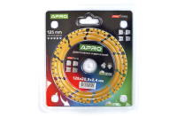Диск по бетону універсальний 125х22.2х2.4мм PRO (вакуумне зварювання, перфорований сегмент) APRO Диск по бетону универсальный 125х22.2х2.4мм PRO (вакуумная сварка, перфорированный сегмент) APRO