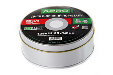 Придбати Диск відрізний по металу в кейсі 125х1.2х22.2 мм (25 шт в кейсі, ціна за кейс) APRO Диск отрезной по металлу в кейсе 125х1.2х22.2 мм (25 шт в кейсе, цена за кейс) APRO