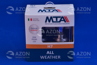 Лампа автомобільна H7 12V 55W PX26D ALL WEATHER (2шт) (ближня/дальня, протитуманна) MTA Лампа автомобильная H7 12V 55W PX26D ALL WEATHER (2шт) (ближняя/дальняя, противотуманная) MTA