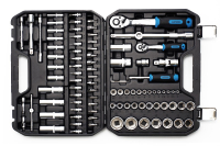 Набір насадок (інструментів) торцевих з тріскавкою CrV 1/4, 1/2 (90т) (94шт) APRO Набор насадок (инструментов) торцевых c трещоткой CrV 1/4, 1/2 (90Т) (94шт) APRO