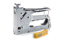 Степлер пружиний для скоби 4-14 мм сталевий корпус, регулювання удару колесом СИЛА Степлер пружинный для скобы 4-14мм стальной корпус, регулировка удара колесом СИЛА