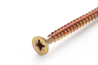 Саморіз універсальний 5,0*100 з потайною головкою цинк жовтий (ящ. 850шт) APRO Саморез универсальный 5,0*100 с потайной головкой цинк жёлтый (ящ. 850шт) APRO