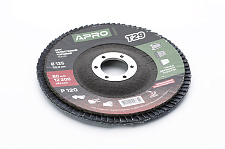 Придбати Коло пелюстково-торцеве цирконієве Р120 конус 125мм (Т29) (КПТ) APRO Круг лепестково-торцевой циркониевый Р120 конус 125мм (Т29) (КЛТ) APRO