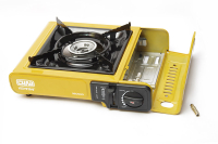 Портативна газова плита Сушеф одноконфорочна з п'єзопідпалювачем та перехідником СИЛА Портативная газовая плита Сушеф одноконфорочная c пьезоподжигом и переходником СИЛА