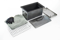 Коптильня з гідрозатвором товщина метала 2мм 510*310*300мм з чохлом і рукавичками СИЛА Коптильня с гидрозатвором толщина металла 2мм 510*310*320мм с чехлом и перчатками СИЛА