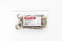 Анкер з кожухом і гайкою з O-гаком М10/12*100 цинк жовтий (пач 5шт) APRO Анкер с кожухом и гайкой с O-крюком М10/12*100 цинк жёлтый (пач 5шт) APRO