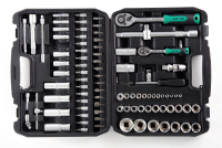Набір насадок (інструментів) торцевих з тріскавкою CrV 1/4, 1/2 (72Т) (94шт) Набор насадок (инструментов) торцевых c трещоткой CrV 1/4, 1/2 (72Т) (94шт)