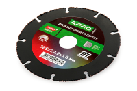 Диск відрізний по дереву з вольфрамовою крихтою 125х1.3х22.2мм APRO Диск отрезной по дереву с вольфрамовой крошкой 125х1.3х22.2мм APRO