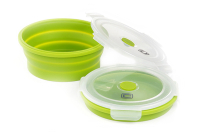 Ланчбокс складаний з кришкою-засувкою круглий зелений 900мл СИЛА Ланчбокс складной с крышкой-защелкой круглый зеленый 900мл СИЛА