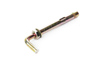 Анкер з кожухом і гайкою з L-гаком М10/12*100 цинк жовтий (пач 5шт) APRO Анкер с кожухом и гайкой с L-крюком М10/12*100 цинк жёлтый (пач 5шт) APRO