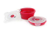 Ланчбокс складаний з кришкою-засувкою круглий червоний 400мл СИЛА Ланчбокс складной с крышкой-защелкой круглый красный 400мл СИЛА