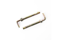 Анкер з кожухом і гайкою з L-гаком М10/12*100 цинк жовтий (пач 5шт) APRO Анкер с кожухом и гайкой с L-крюком М10/12*100 цинк жёлтый (пач 5шт) APRO