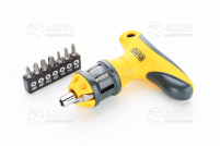 Викрутка T-образна реверсивна посилена з бітами CrV 16 в 1 СИЛА Отвертка T-образная реверсивная усиленная с битами CrV 16 в 1 СИЛА