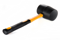 Киянка гумова чорна з фібергласовою рукояткою 340гр СИЛА Киянка резиновая черная с фибергласовой рукояткой 340гр СИЛА