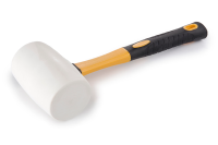 Киянка гумова біла з фібергласовою рукояткою 680гр СИЛА Киянка резиновая с фибергласовой рукояткой 680гр СИЛА