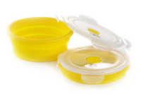 Ланчбокс складаний з кришкою-засувкою круглий жовтий 600мл СИЛА Ланчбокс складной с крышкой-защелкой круглый желтый 600мл СИЛА