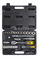 Набор насадок торцевых с трещоткой CrV 1/4, 1/2 (72 шт.) СИЛА Набор насадок торцевых с трещоткой CrV 1/4, 1/2 (72 шт.) СИЛА