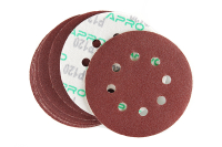 Коло шліфувальне 8 отворів (на липучці) 125мм Р120 APRO Круг шлифовальный 8 отверстий (на липучке) 125мм Р120 APRO