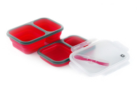 Ланчбокс складаний з кришкою-засувкою та ловилкою червоний 400мл/650мл СИЛА Ланчбокс складной с крышкой-защелкой и ловилкой красный 400мл/650мл СИЛА