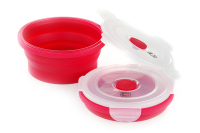 Ланчбокс складаний з кришкою-засувкою круглий червоний 400мл СИЛА Ланчбокс складной с крышкой-защелкой круглый красный 400мл СИЛА