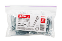 Саморіз із шестигранною головкою 5,5*50 DIN 7504K з посиленим свердлом по металу (пач 50шт) APRO Саморез с шестигранной головкой 5,5*50 DIN 7504K с усиленым сверлом по металлу (пач 50шт) APRO