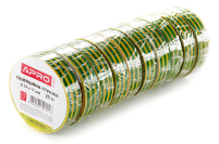 Ізоляційна стрiчка жовто-зелена 0.14х17мм 10м (пачка, кратно 10шт) APRO Изоляционная лента желто-зеленая 0.14х17мм 10м (пачка, кратно 10шт) APRO