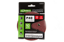 Придбати Коло шліфувальне 8 отворів (на липучці) 125мм Р40 APRO Круг шлифовальный 8 отверстий (на липучке) 125мм Р40 APRO