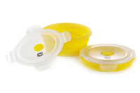 Ланчбокс складаний з кришкою-засувкою круглий жовтий 600мл СИЛА Ланчбокс складной с крышкой-защелкой круглый желтый 600мл СИЛА